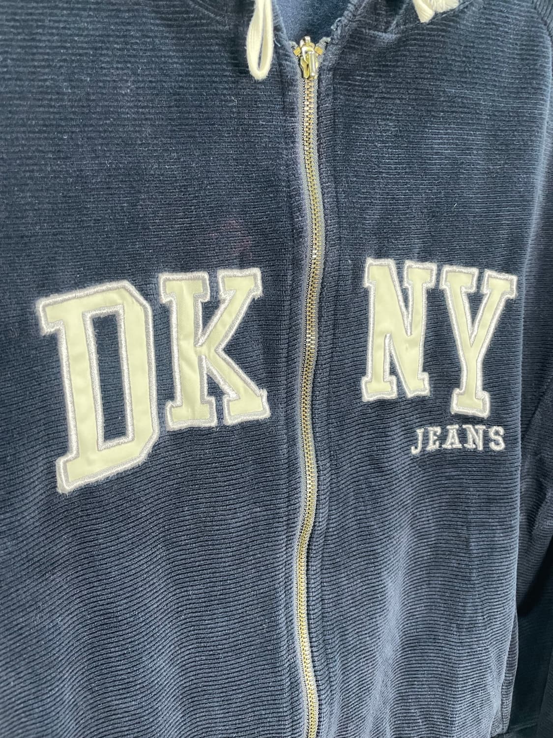 DKNY JEANS 후드 벨벳 집업 L  상품이미지3