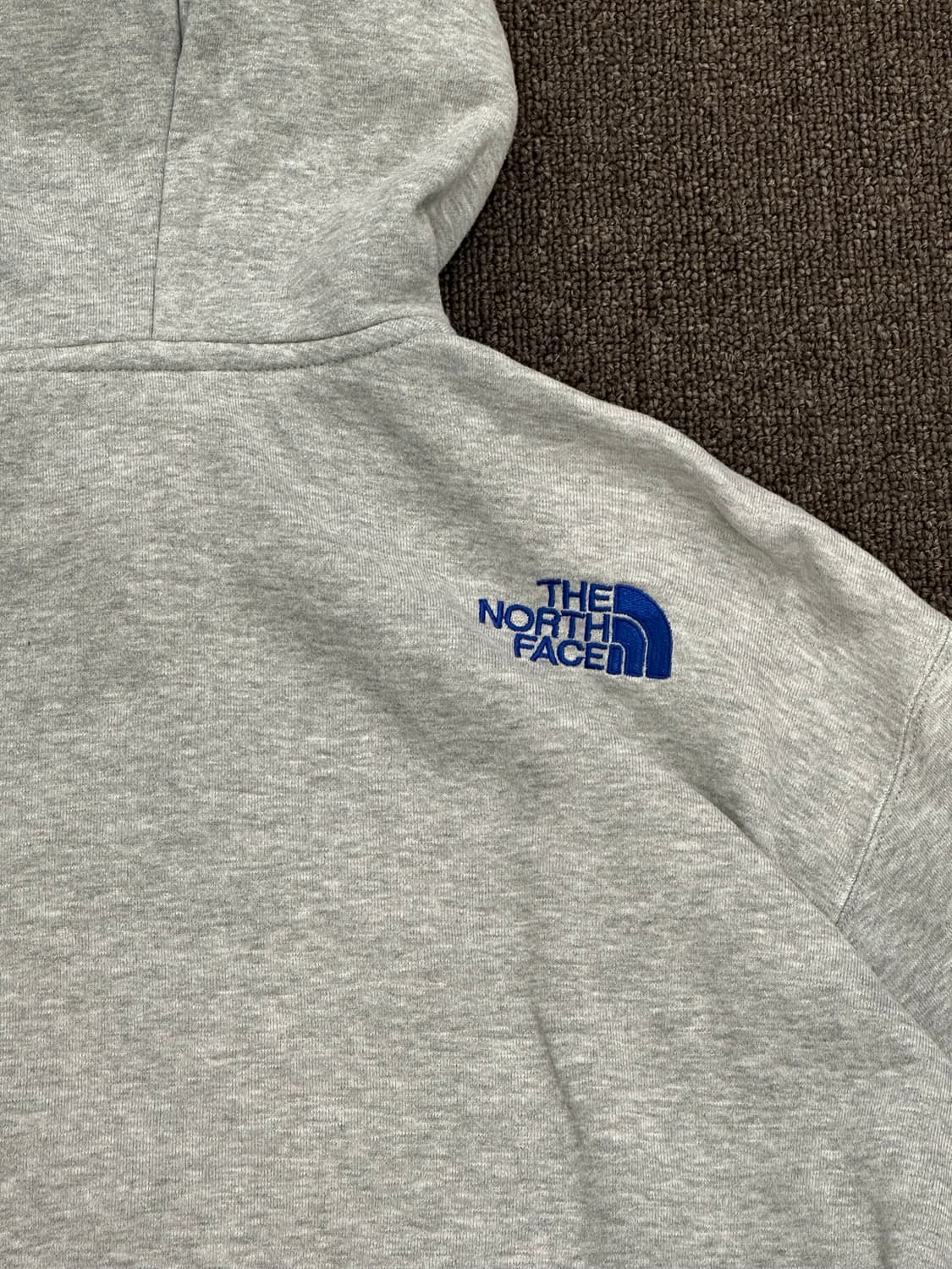 L)노스페이스 빈티지 그레이 블루 빅 로고 기모 후드집업 상품이미지7