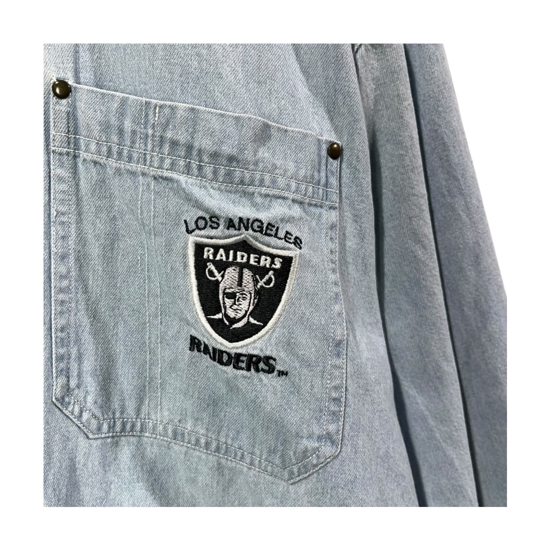 [FOOTBALL TOONS] 90s 풋볼툰즈 NFL 자수 데님 셔츠 상품이미지4