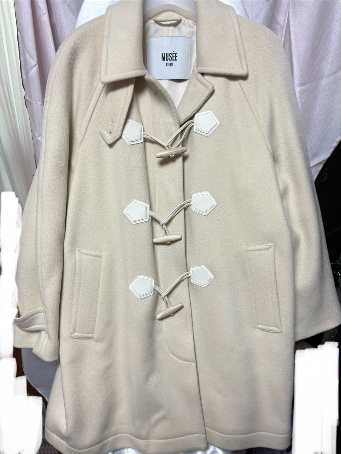 뮤제 아이보리 울 더플코트 상품이미지1