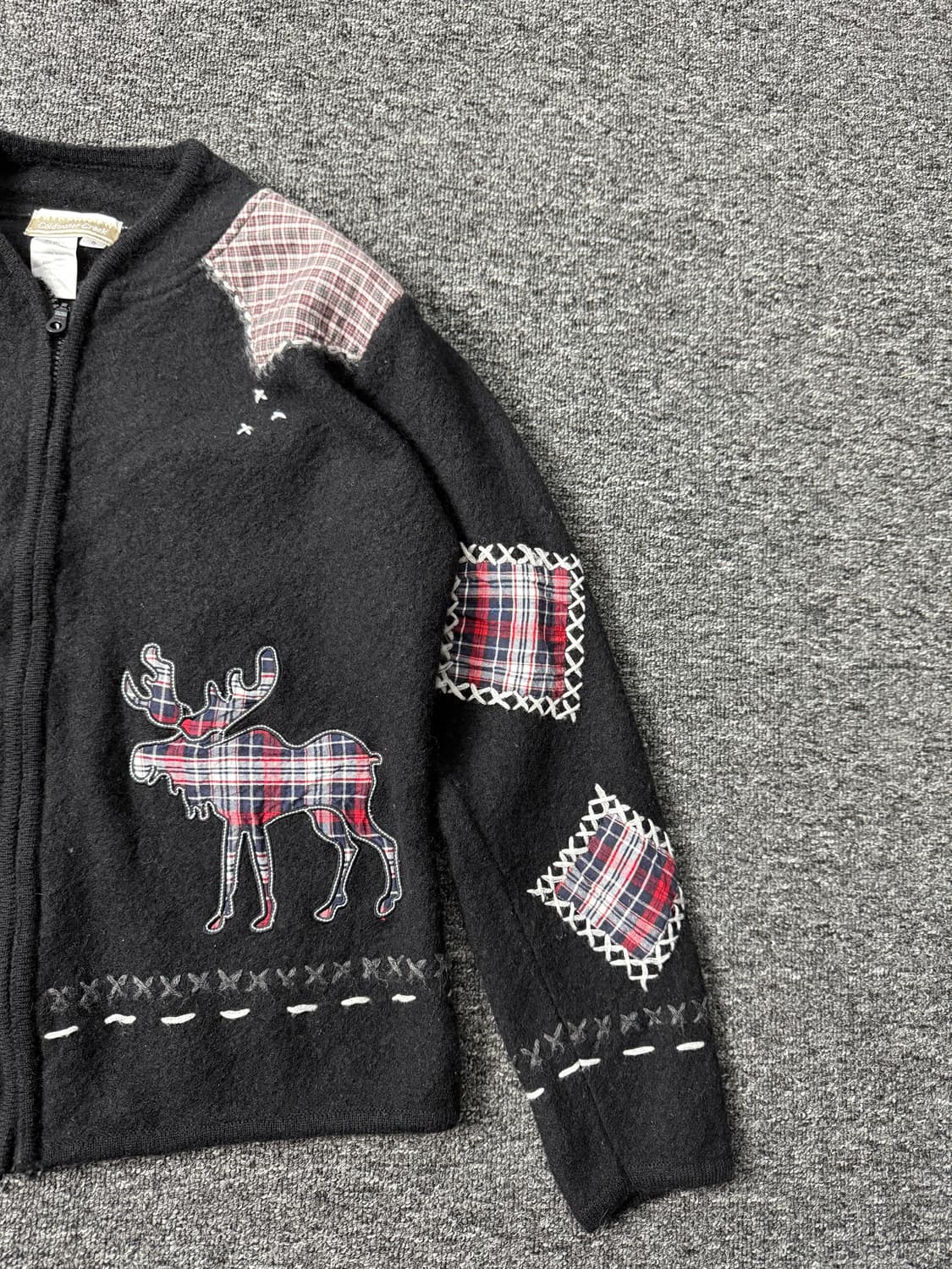 빈티지 패치워크 봄버 자켓 상품이미지2