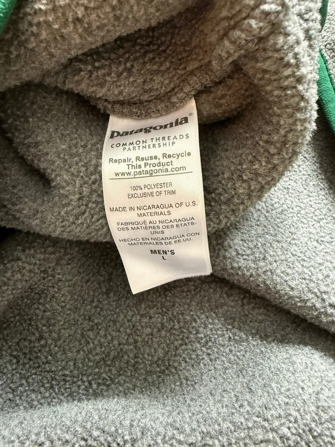 10s 파타고니아 신칠라 스냅-T 그레이 그린 상품이미지4