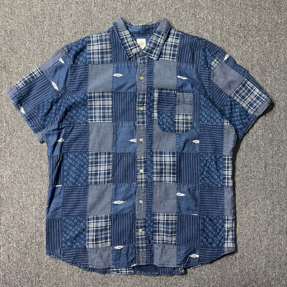올드 갭 패치워크 셔츠 인디고 ( XL/OLD-7623 ) 상품이미지1