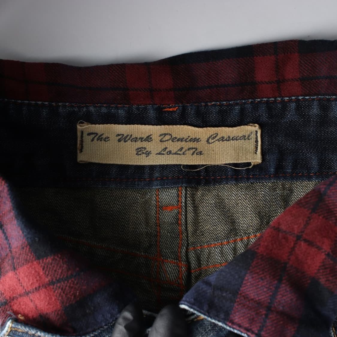 로리타진 체크 배색 빈티지 데님 미니스커트 S 상품이미지5