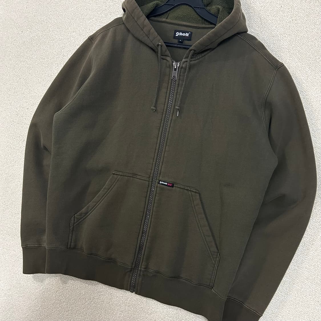 (L) 쇼트 NYC 기모 후드 집업  상품이미지2