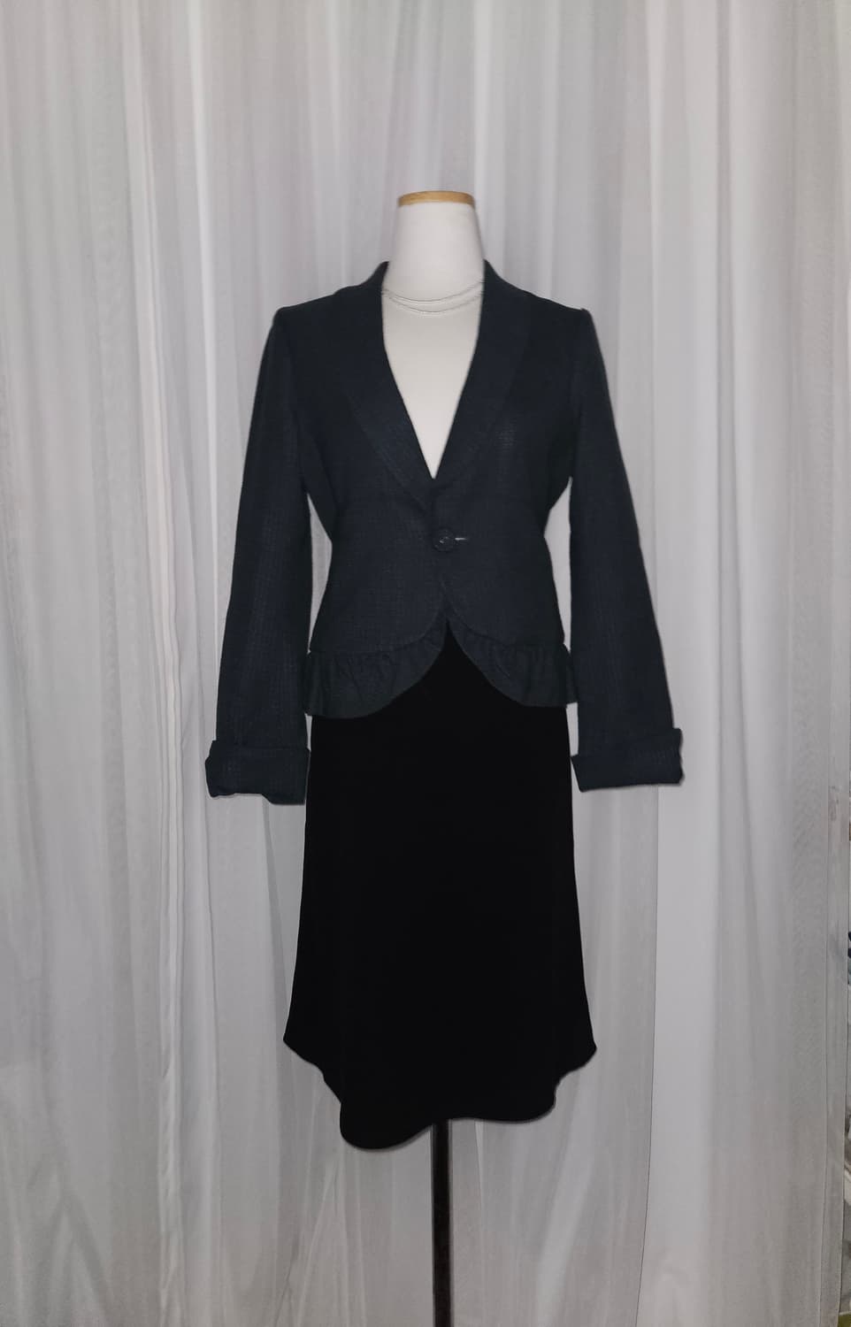 rope picnic 다크그린 러플 블레이저 상품이미지1