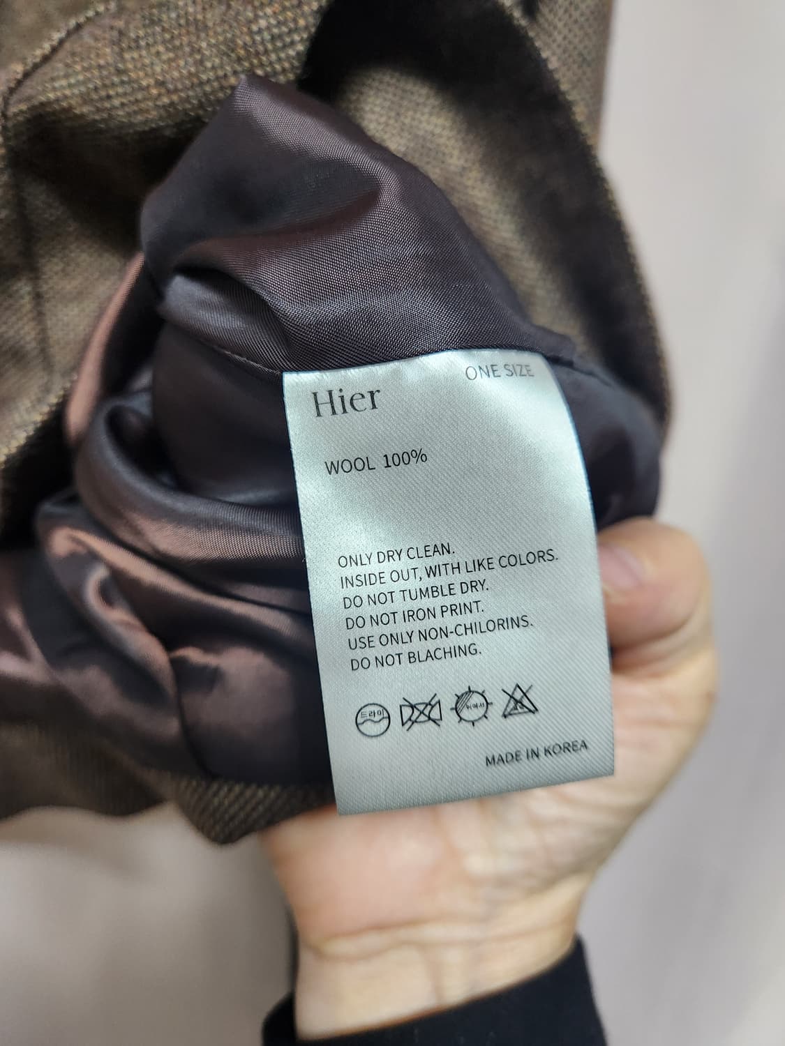 미착용급 Hier 헤링본 울(100%)크롭 자켓 상품이미지6