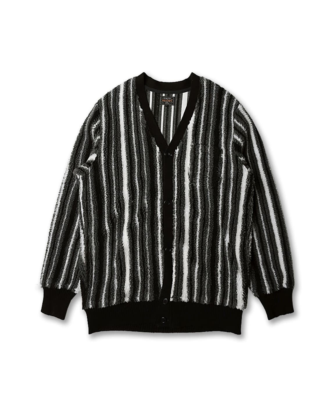 빔즈 플러스 [Beams +] 부클 스트라이프 브이넥 가디건 상품이미지1