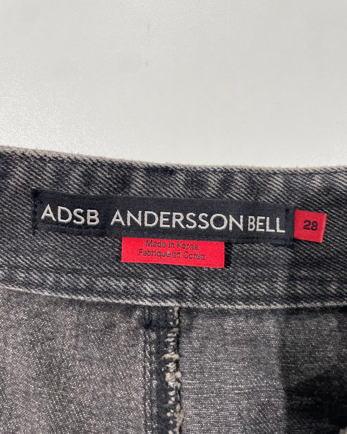 앤더슨벨 흑청 패널 카펜터 와이드 데님 팬츠 상품이미지7