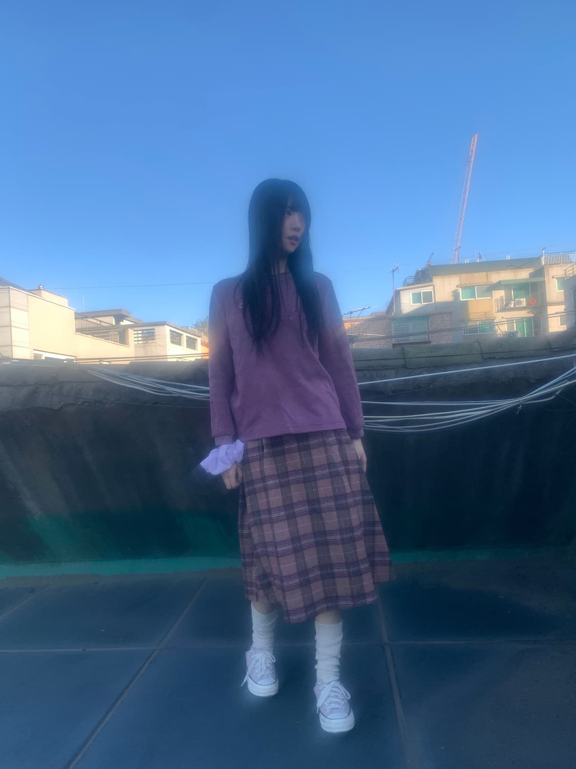 Wool Check Warm Skirt 상품이미지4