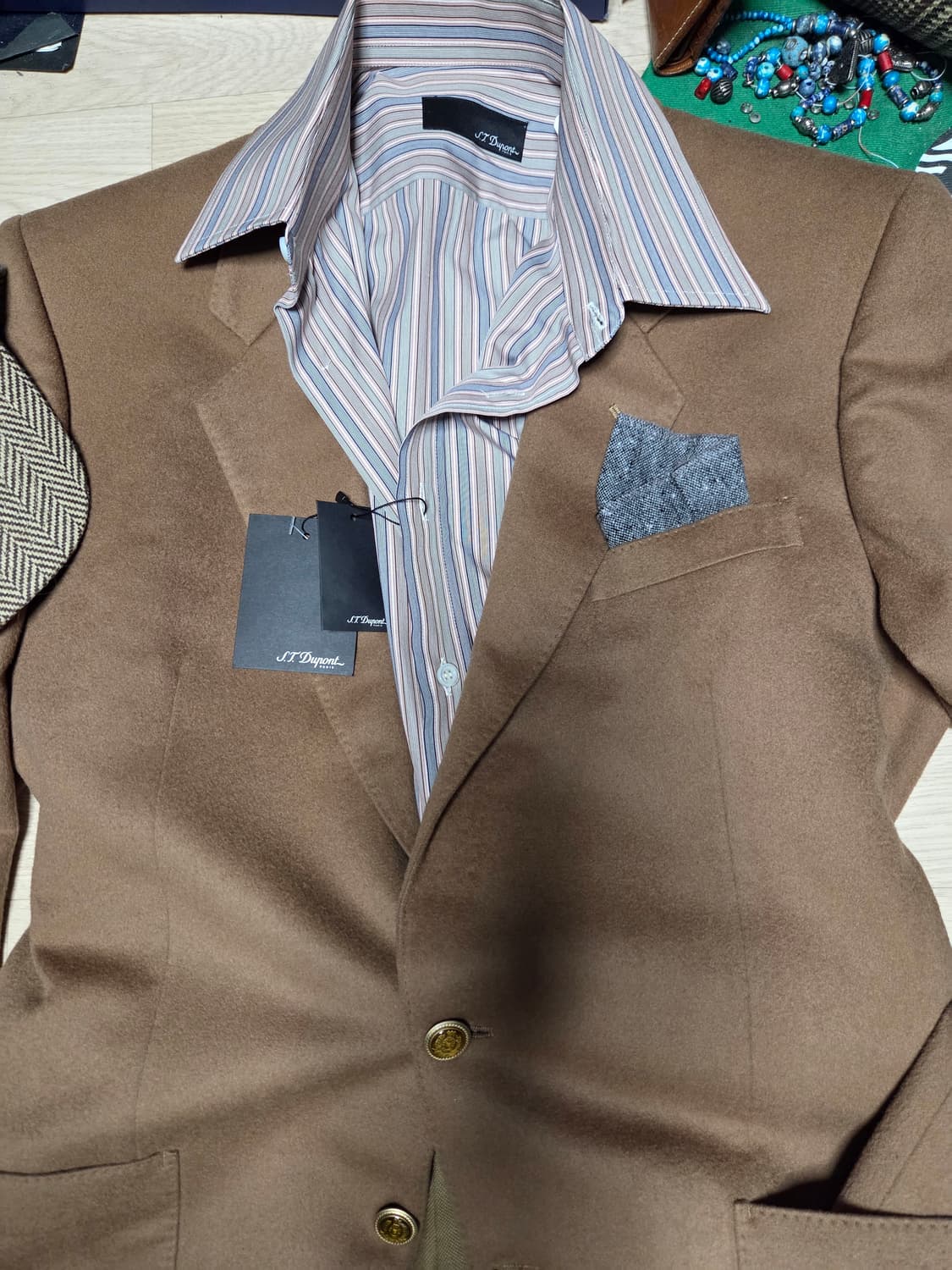 (새상품)(made in Italy)듀퐁 Dupont 셔츠 남방 스트라 상품이미지7