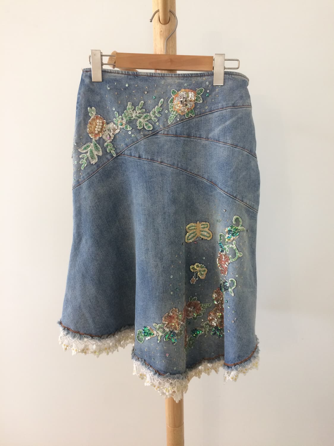 그런지 페어리 핀터레스트 스팽글 데님 스커트 상품이미지3
