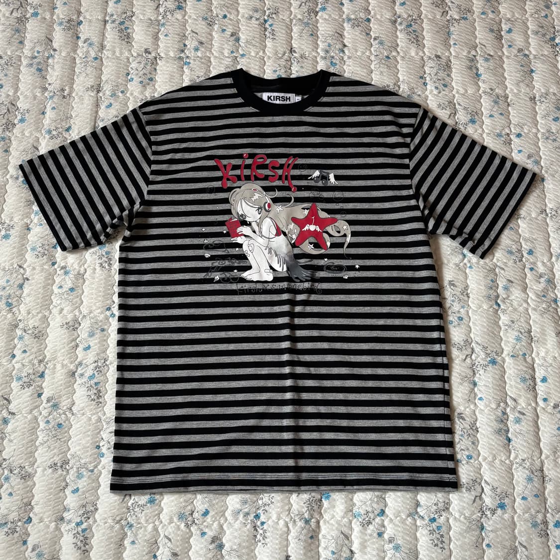 키르시 & 썬원버드 콜라보 스트라이프 루즈핏 티셔츠 (새상품) 상품이미지1