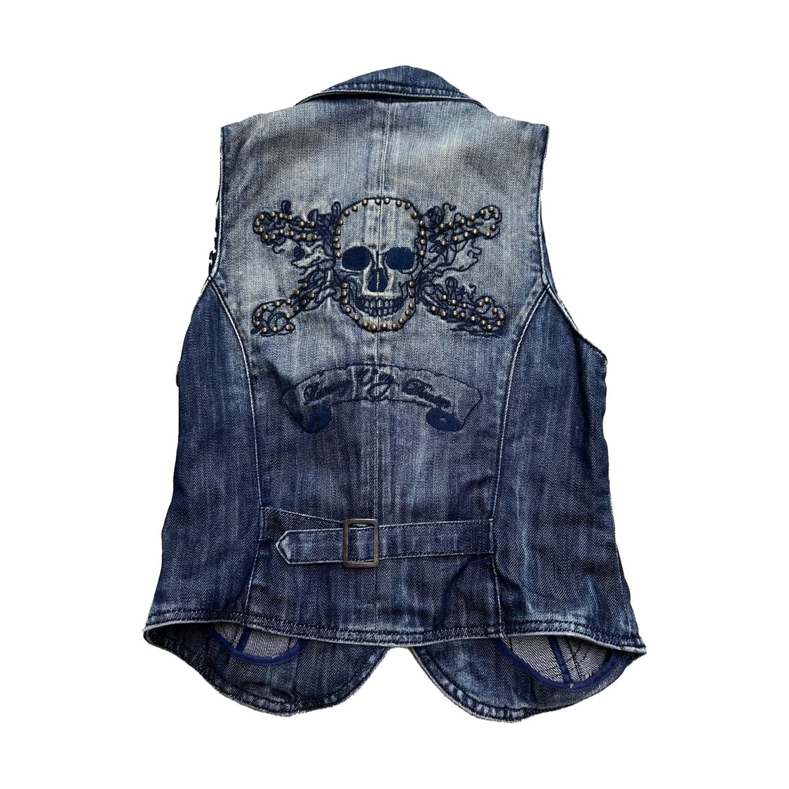 punk y2k skull vintage denim vest 상품이미지1