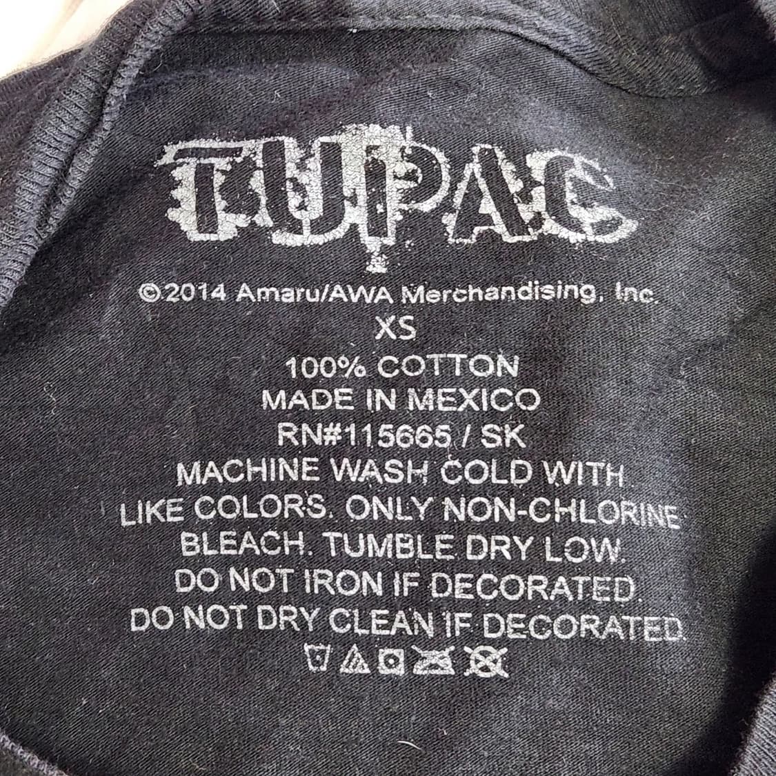 2PAC 빈티지 그래픽 티셔츠 (XS) 상품이미지4
