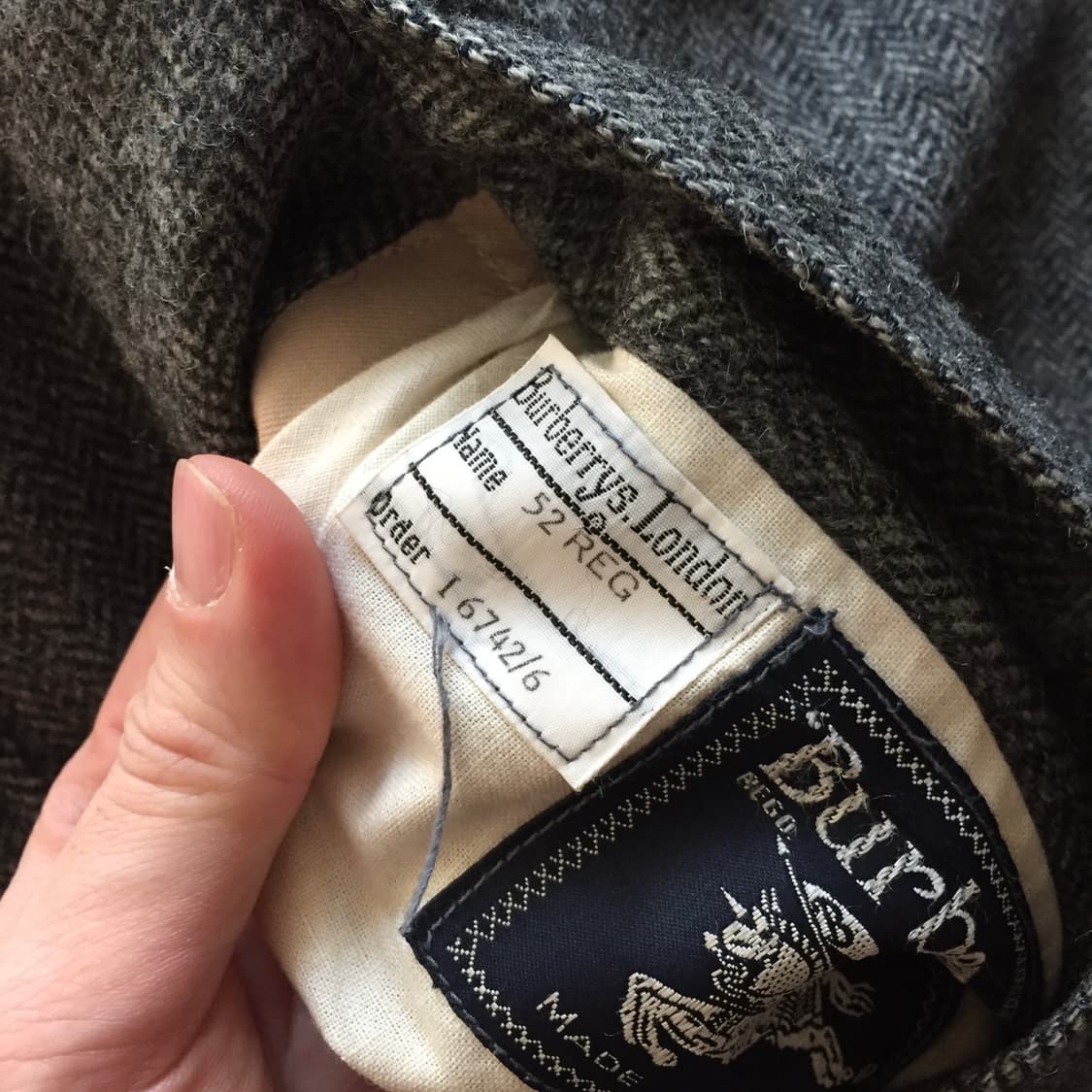 80s 빈티지 버버리 리버시블 트위드 코트 상품이미지10