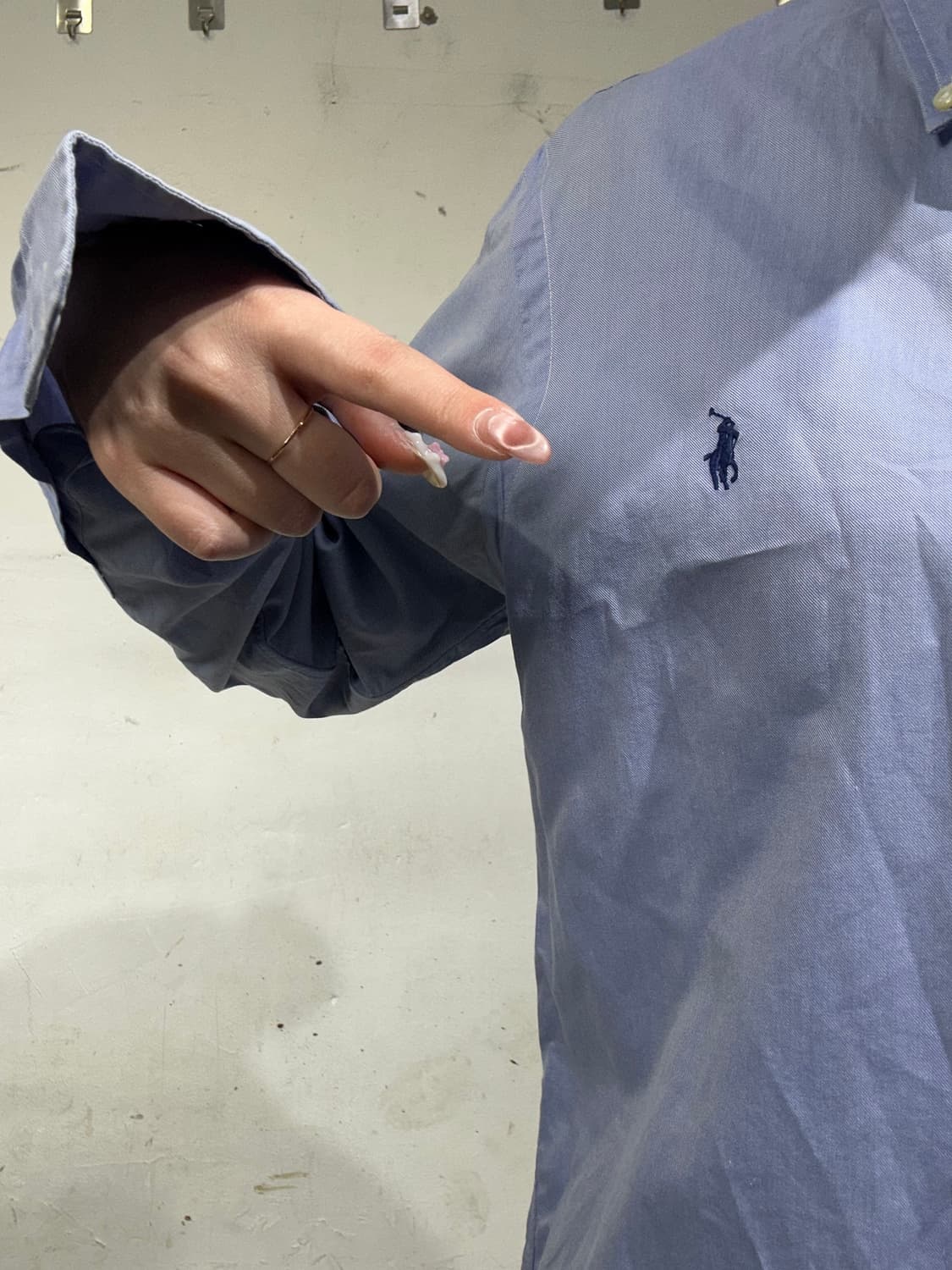 90s 폴로 랄프 로렌 소라색 오버핏 셔츠  상품이미지4