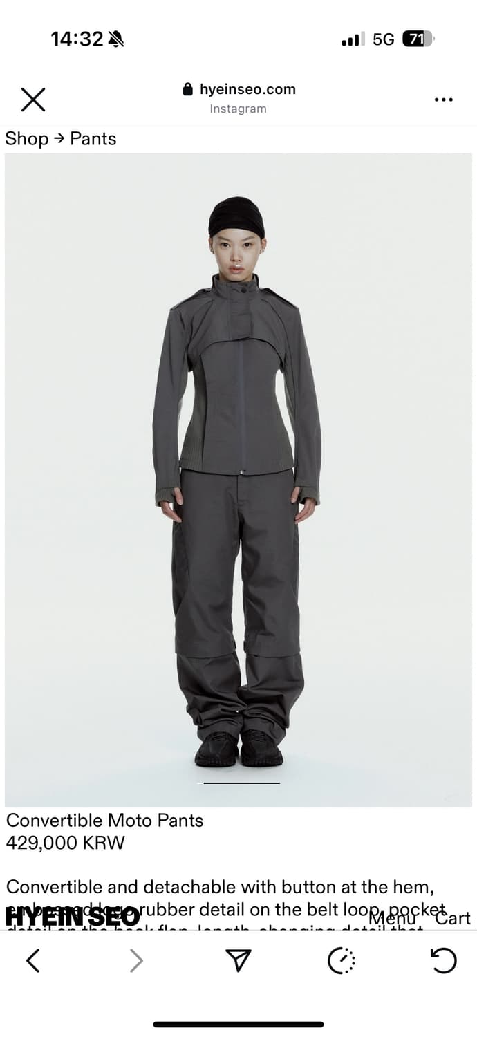 Convertible Moto Pants charcoal size 1 상품이미지3