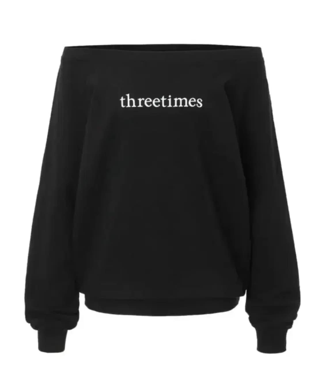 쓰리타임즈 로고 오프 탑 블랙 상품이미지1