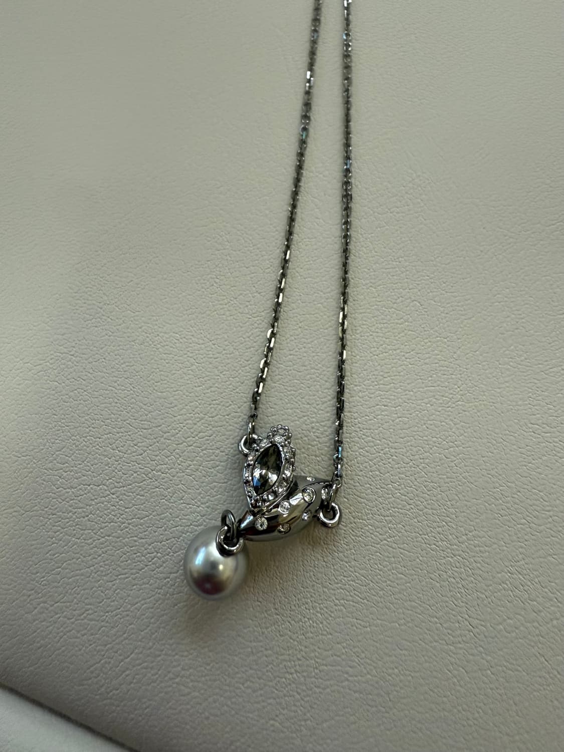 새상품) 스와로브스키 화이트 펄 네크리스 진주 목걸이 실버 은 금 골드  상품이미지3