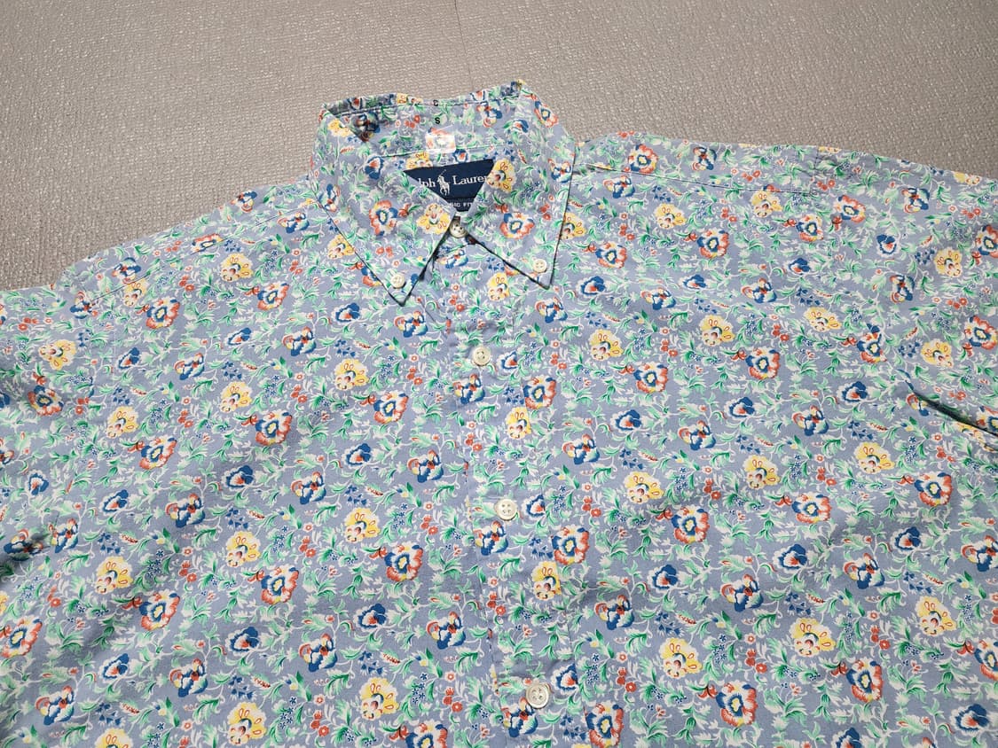 미사용) 90s 빈티지 랄프로렌 플로럴 반팔 셔츠 상품이미지2