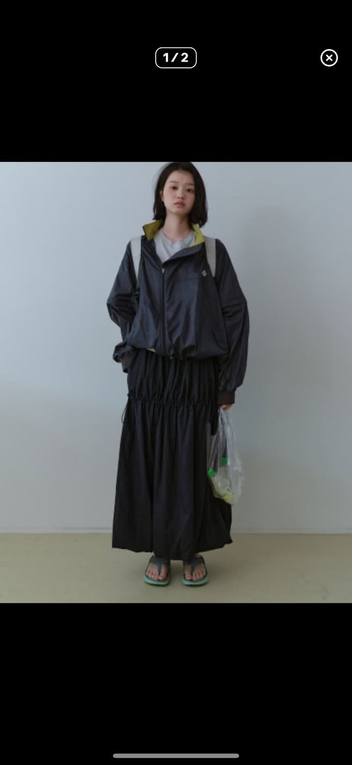 노컨텐츠 벌룬 롱스커트 다크네이비 상품이미지1