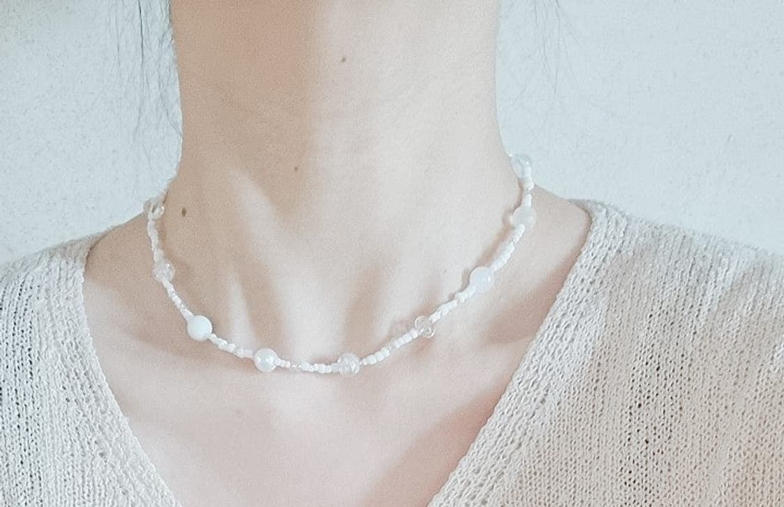 세컨핸드)화이트 비즈 목걸이 상품이미지9