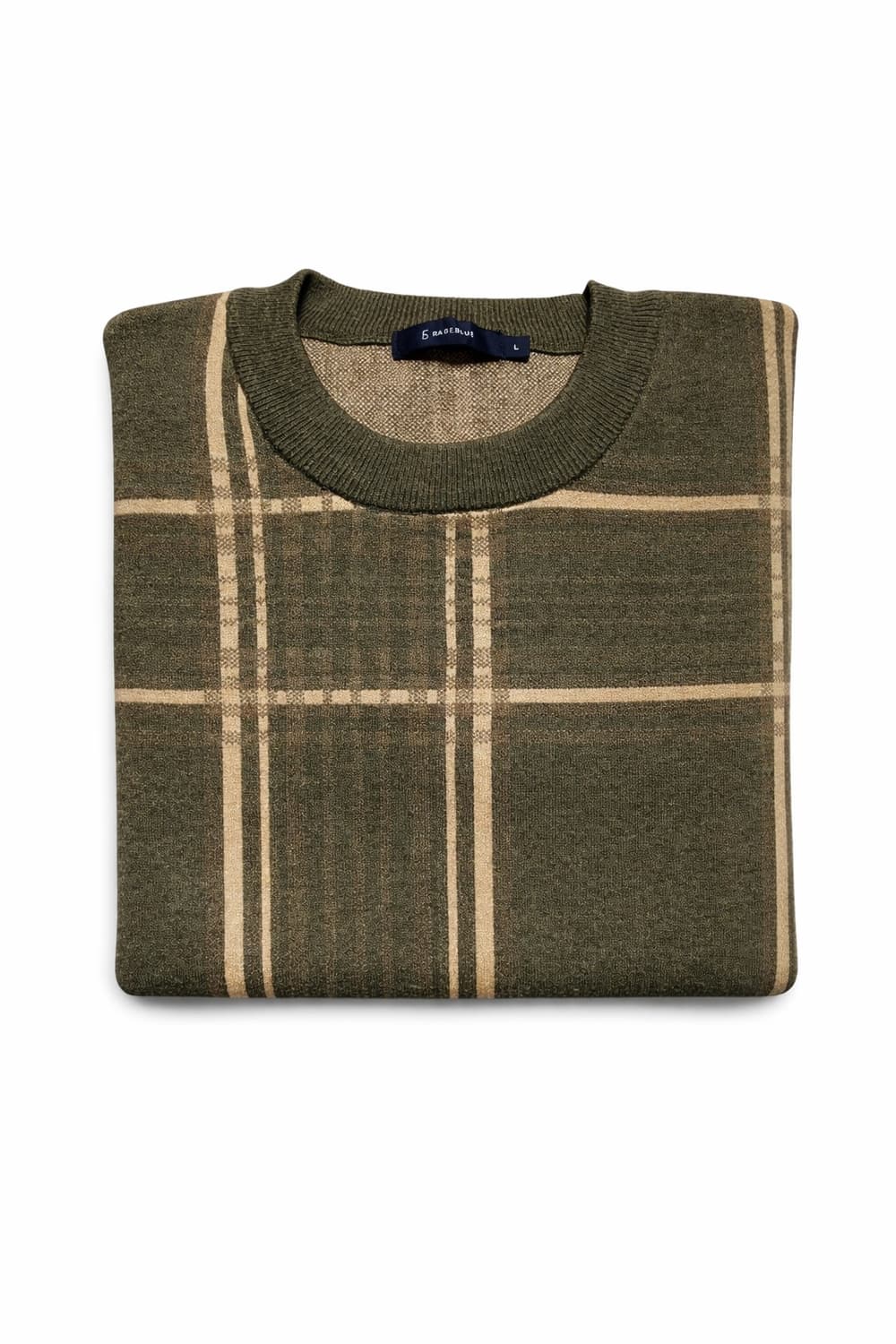 JPN 일본 빈티지 레이지블루 아메카지 Y2K 올리브 체크 니트 스웨터 상품이미지5