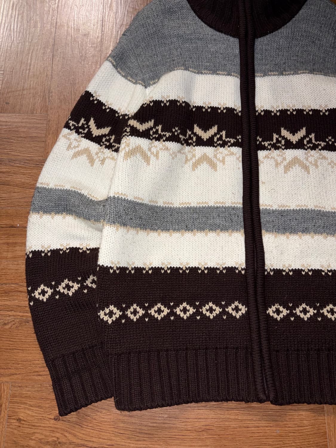 빈티지 노르딕 니트 집업 상품이미지3