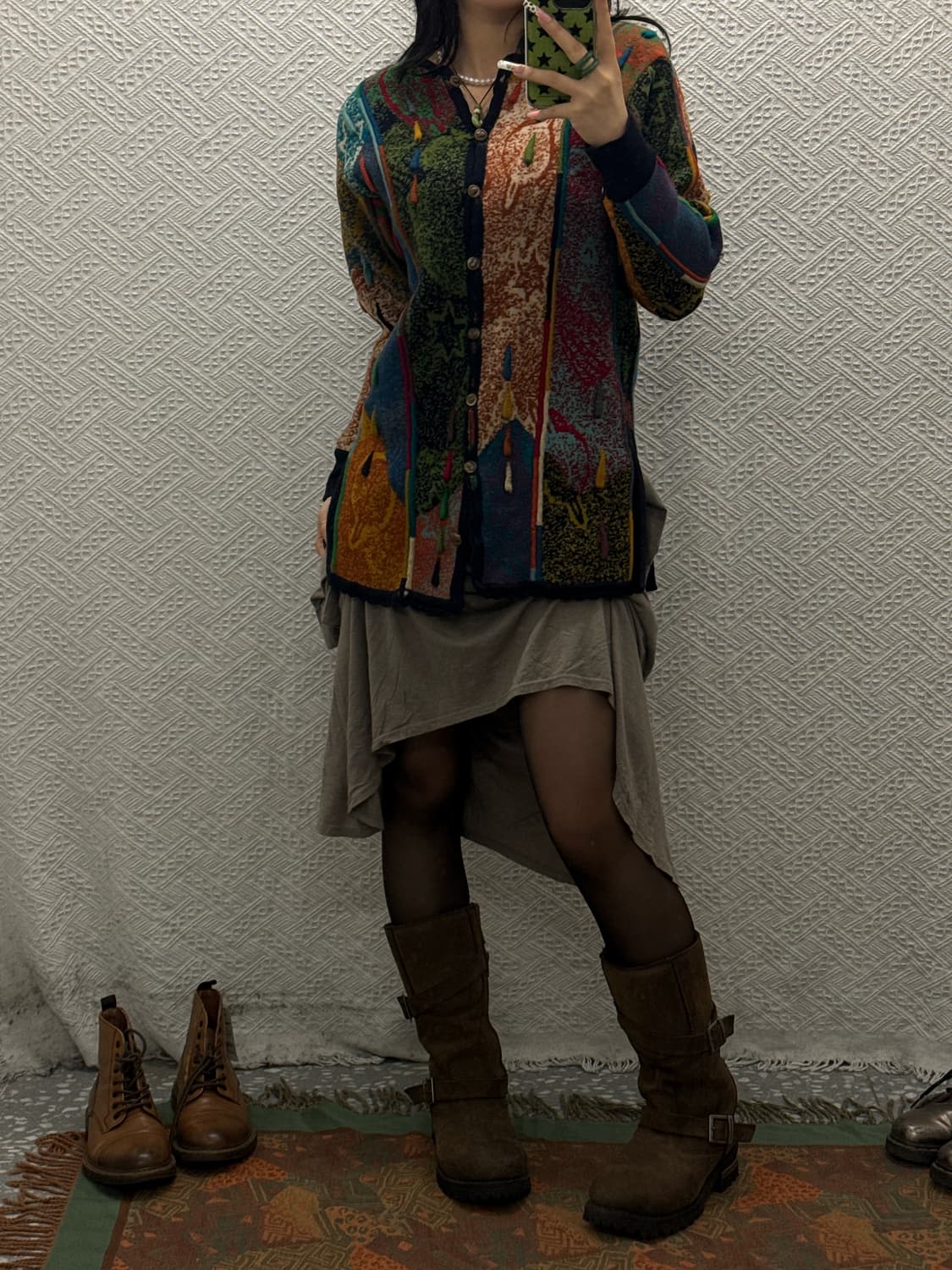 게쿠 오리엔탈 오스트레일리아 히피 케이블 니트 가디건 K0134 상품이미지2