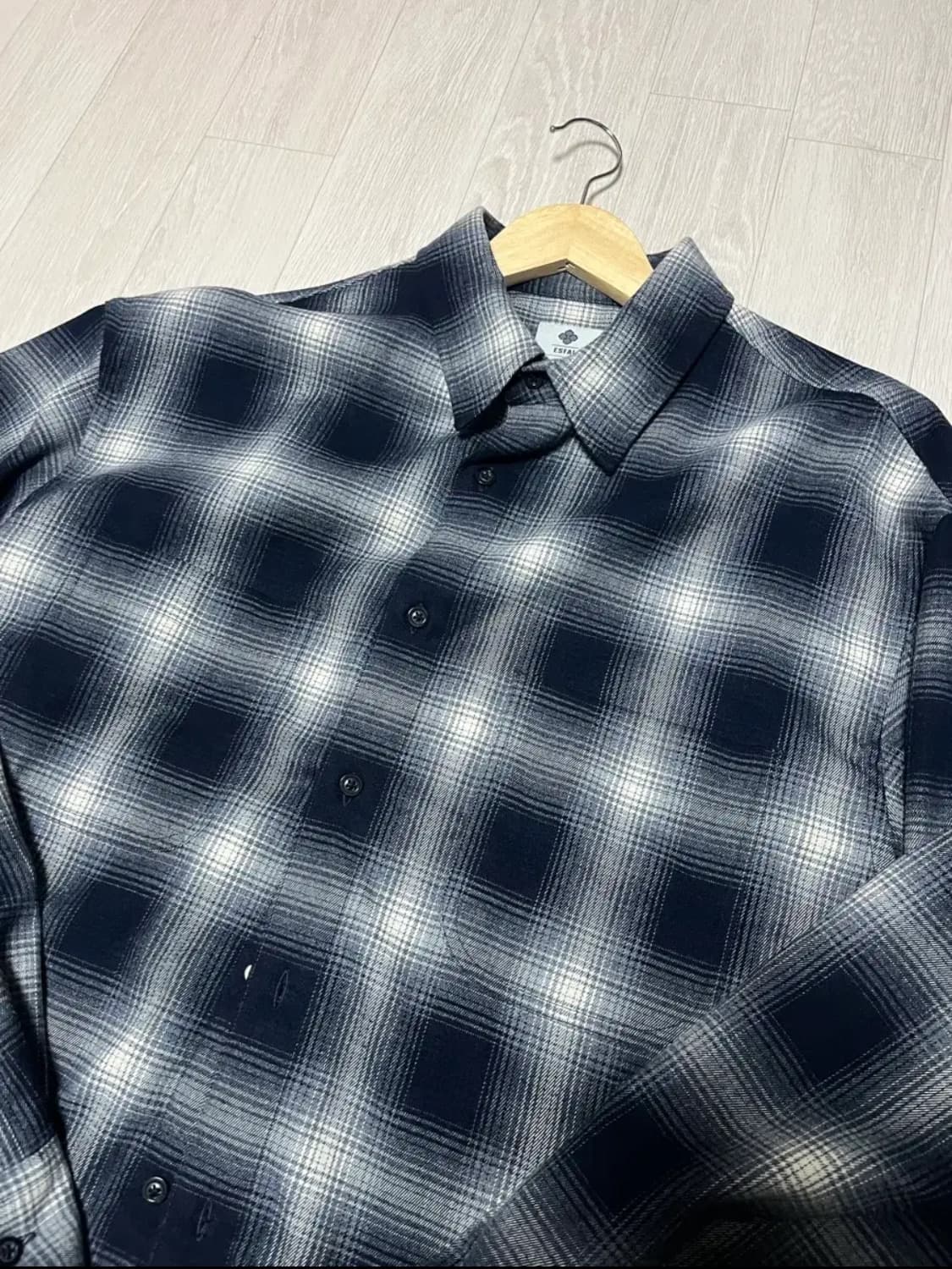 에스파이 브러쉬드 옴브레 체크셔츠 XL 상품이미지2