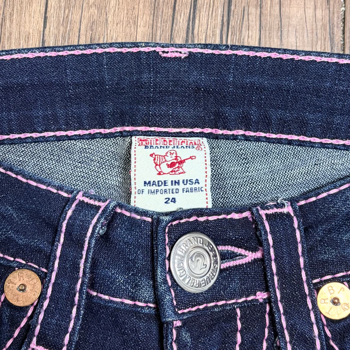 (유일매물) 트루릴리전 핑크 RAINBOW JOEY 부츠컷 진 상품이미지3