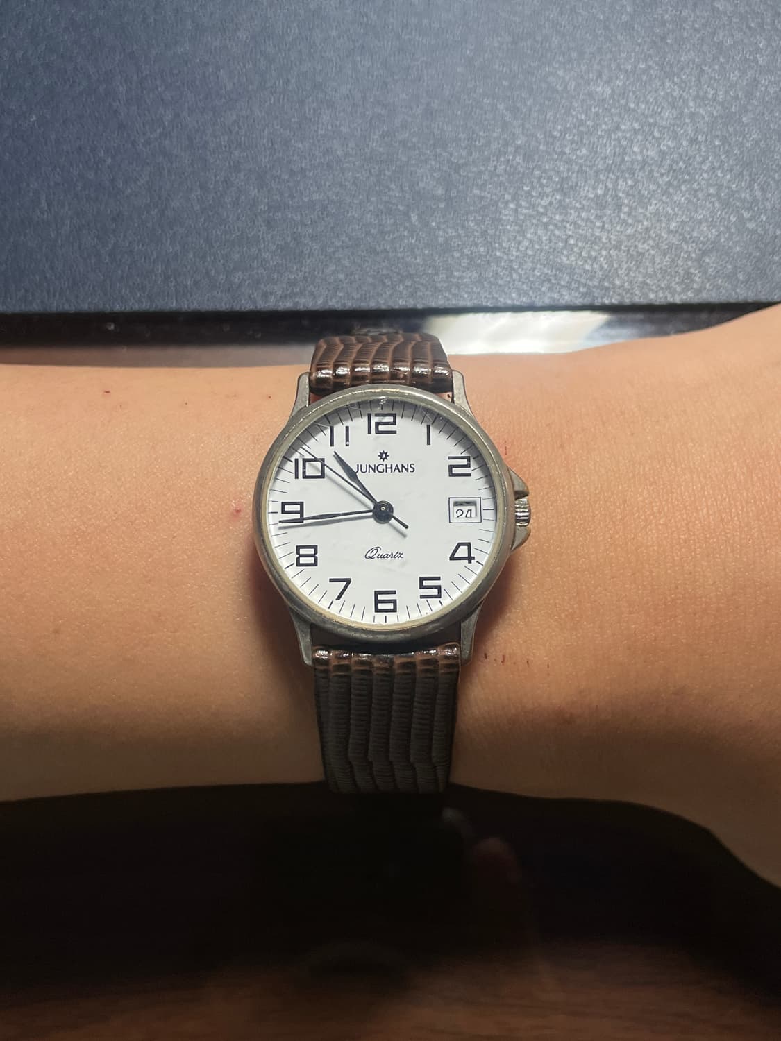빈티지 융한스 쿼츠 레더 시계 상품이미지2