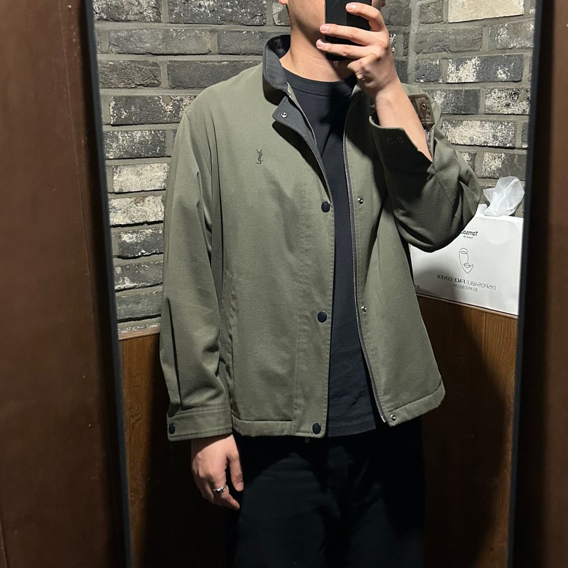 L) YSL 입생로랑 올리브 그린 해링턴 자켓 상품이미지10
