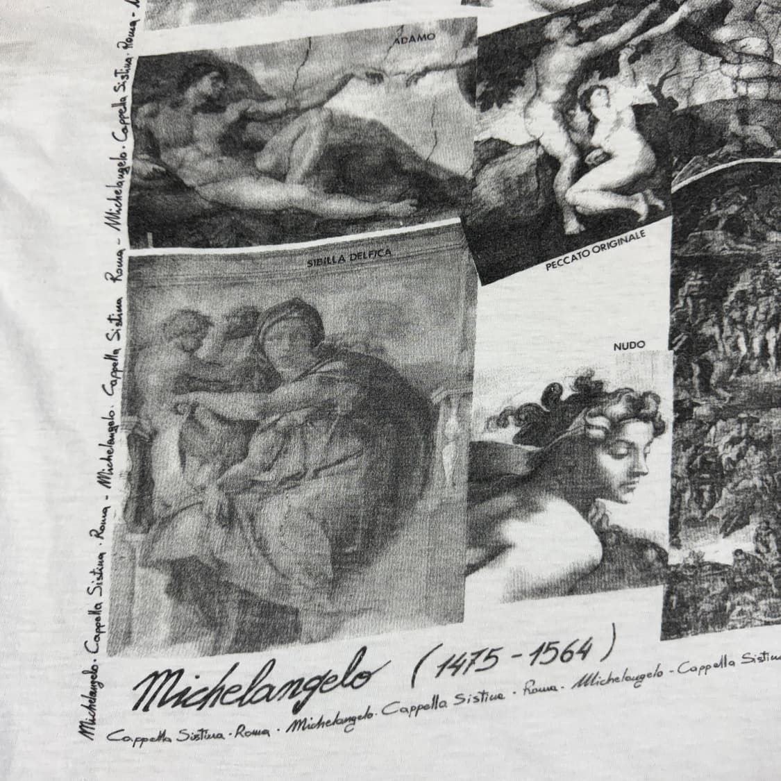 빈티지 80s Michelangelo 미켈란젤로 아트 티셔츠 상품이미지4