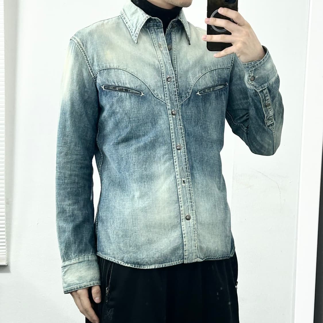 이사무 카타야마 백래쉬 웨스턴 데님 셔츠 상품이미지3