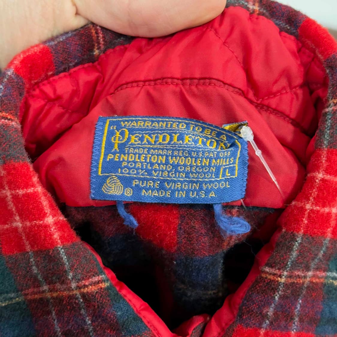80s 펜들턴 버진울 체크 셔츠 USA 상품이미지5