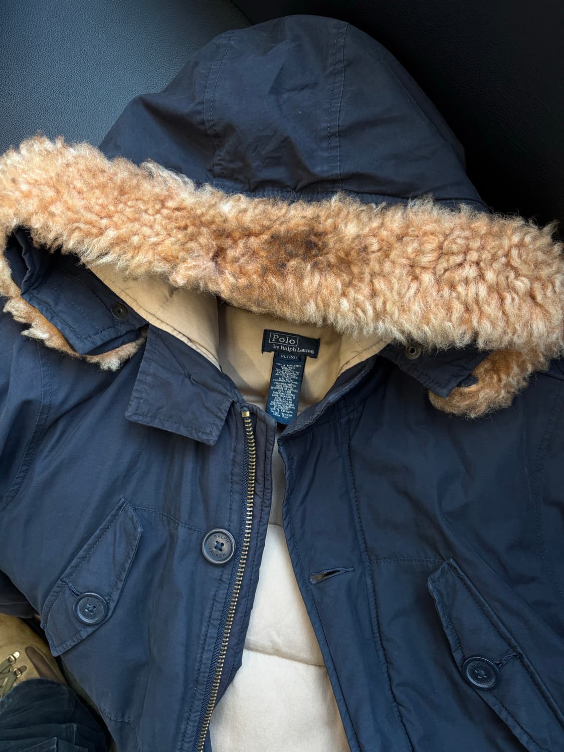00s Polo Ralph Lauren 퍼 트리밍 헤비 다운 파카 상품이미지3