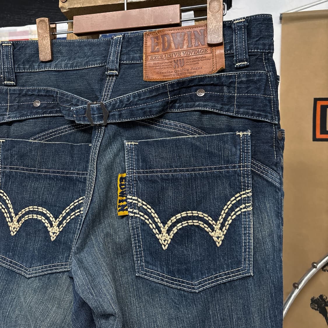 00s 에드윈 415XVS 익스클루시브 워싱 데님팬츠 백스트랩 N664 상품이미지6