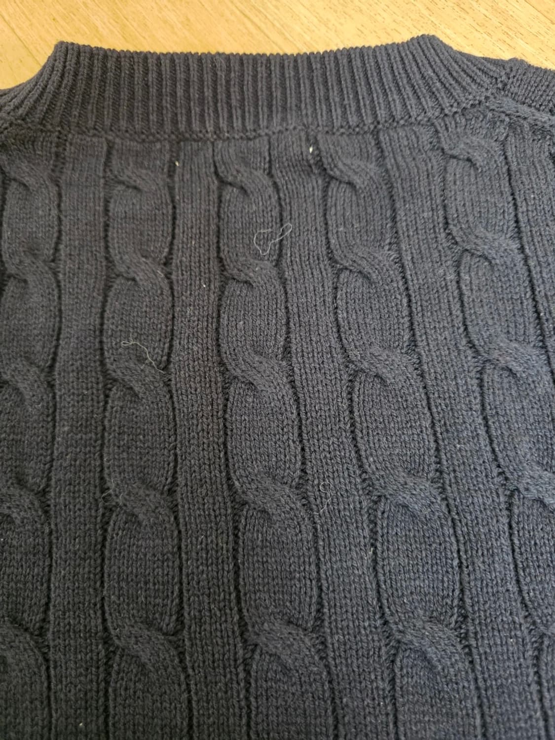 키뮤어 코튼 워셔블 브이넥 케이블 니트 M 상품이미지8