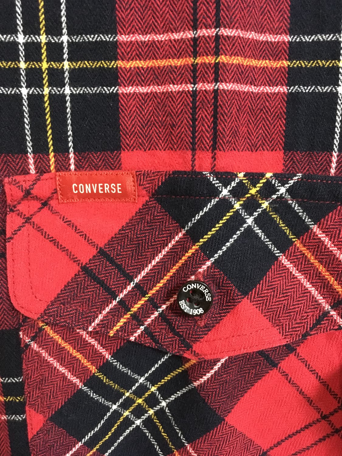 Converse Red Black Plaid Flannel Shirt 상품이미지3