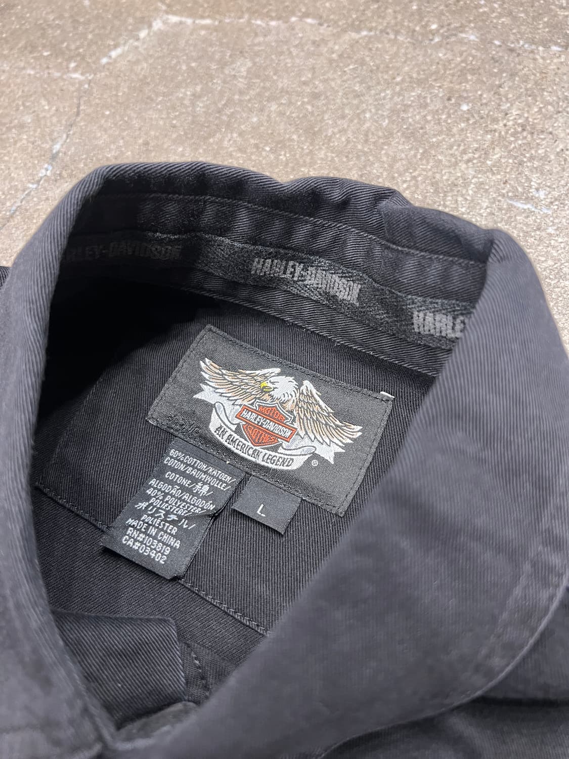 00‘s 할리데이비슨 빈티지 자수 반팔 워크셔츠 상품이미지4