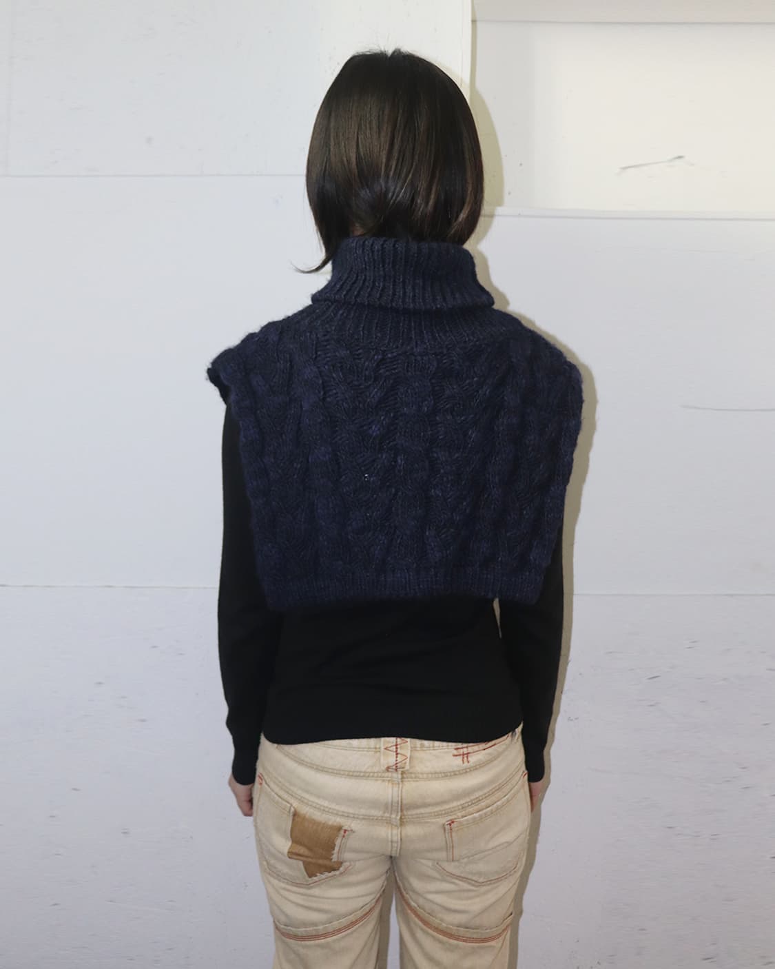 비비안 웨스트우드 앵글로매니아 니트 넥워머 네이비 상품이미지2