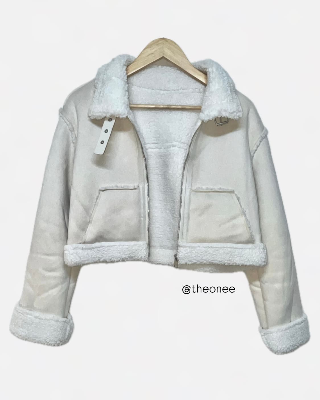 아이보리 크롭 무스탕 상품이미지2