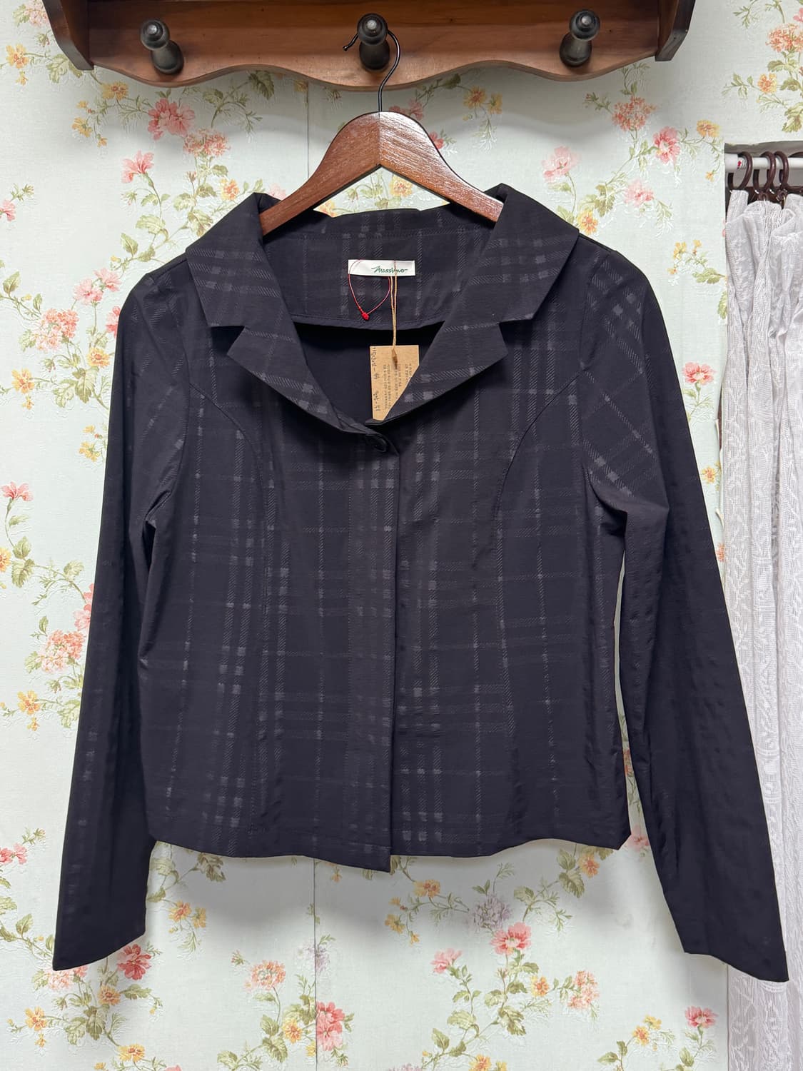 크롭 체크 자켓 상품이미지1