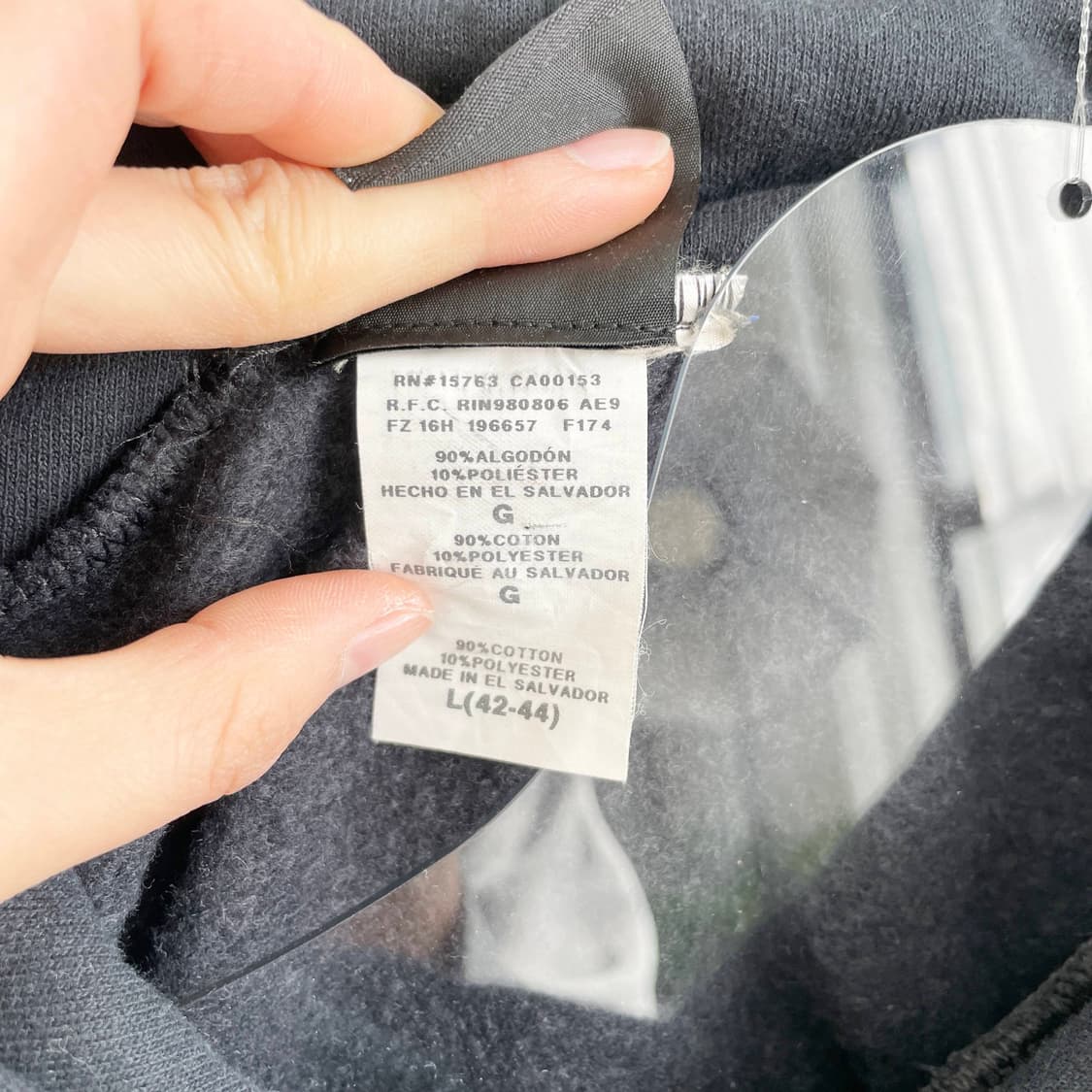 F2 트레셔 기모 플레임 로고 블랙 후디 L사이즈 상품이미지5