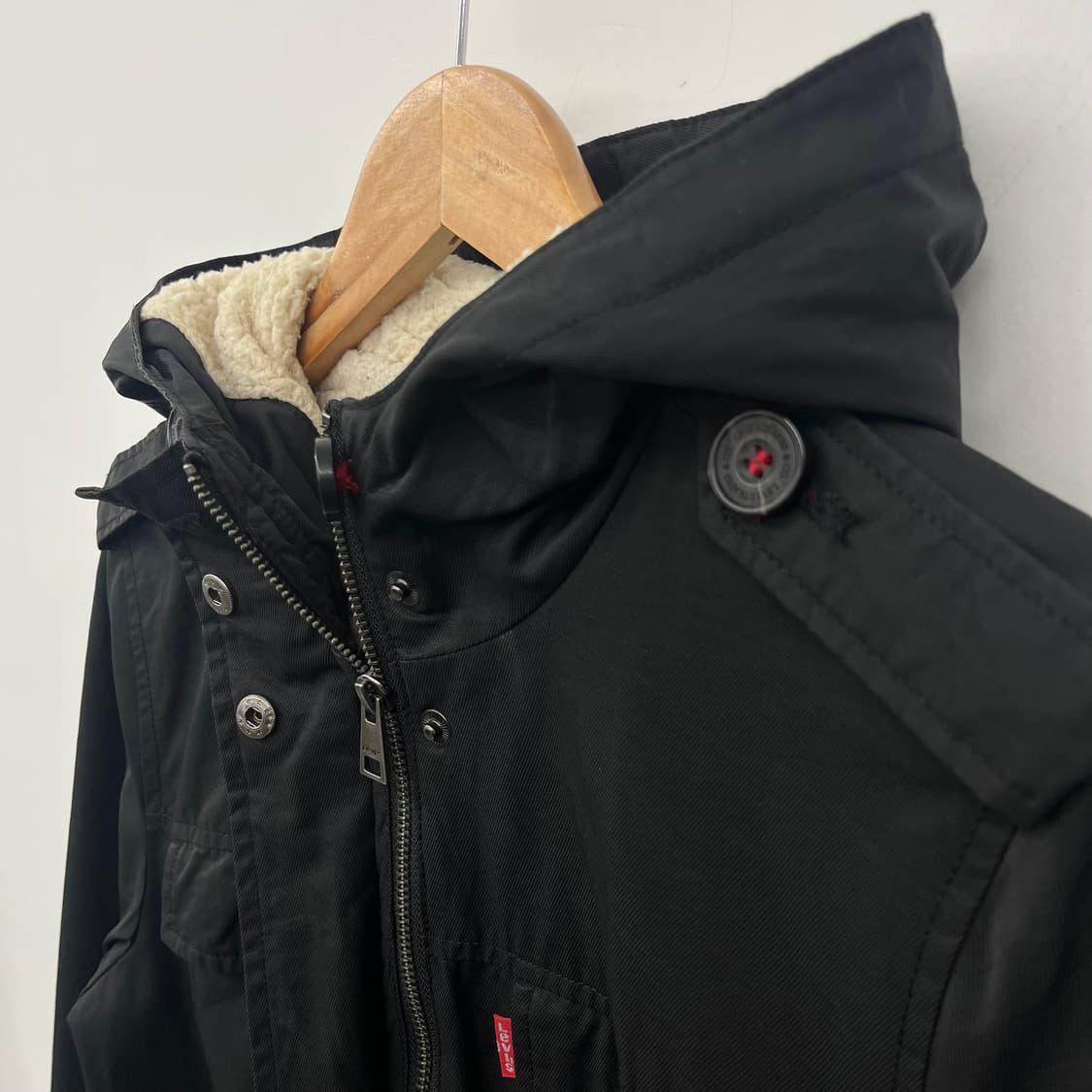 리바이스 후드 야상 블랙 여L 상품이미지6