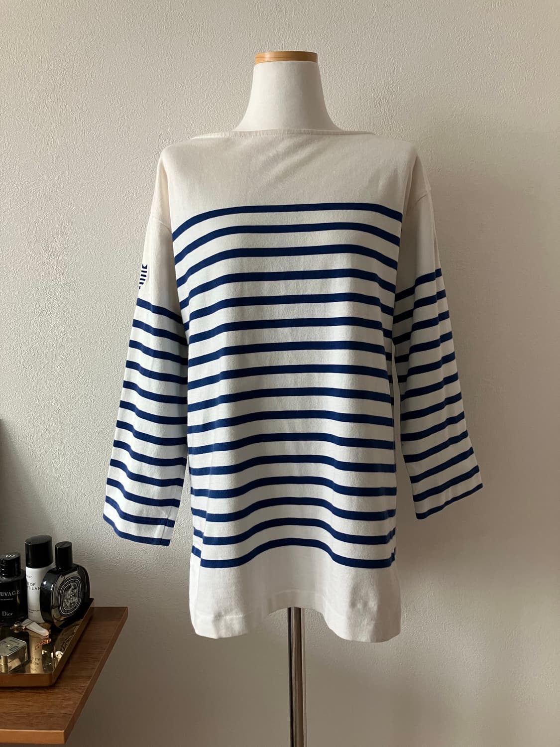 럭키슈에뜨 보트넥티셔츠 면 100% 스트라이프티셔츠 상품이미지1