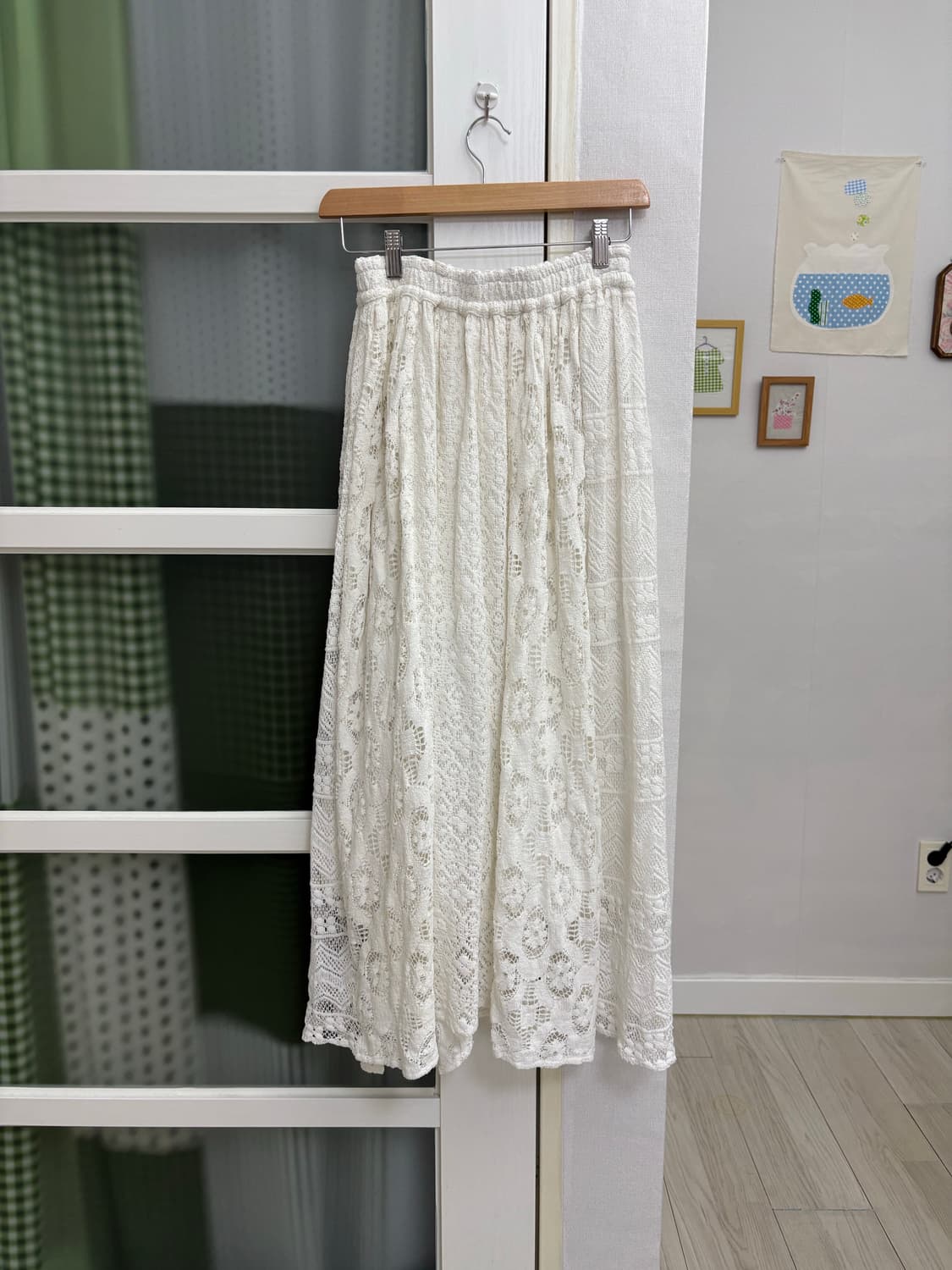 화이트 크로쉐 롱 스커트 상품이미지6