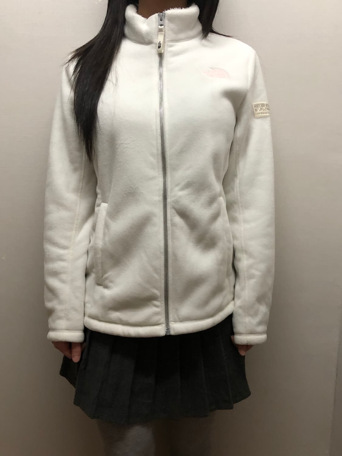 빈티지 노스페이스 화이트레벨 핑크 로고 후리스 상품이미지7